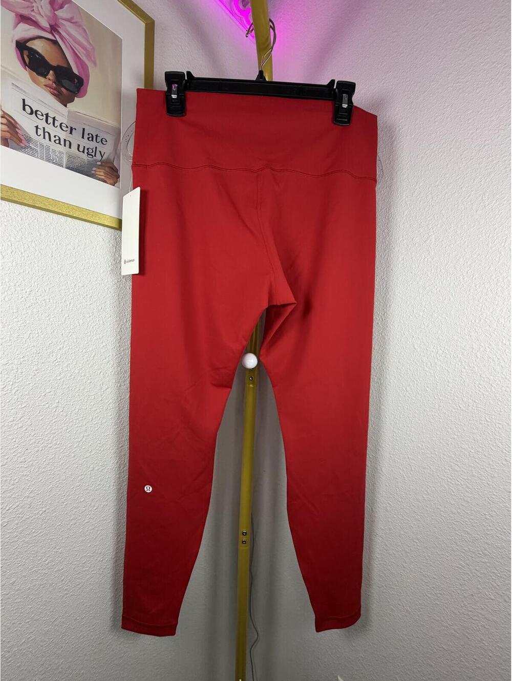 Lululemon Wunder Train No Line High Rise Leggings 28" Oxford Red - Size 14 NWT
